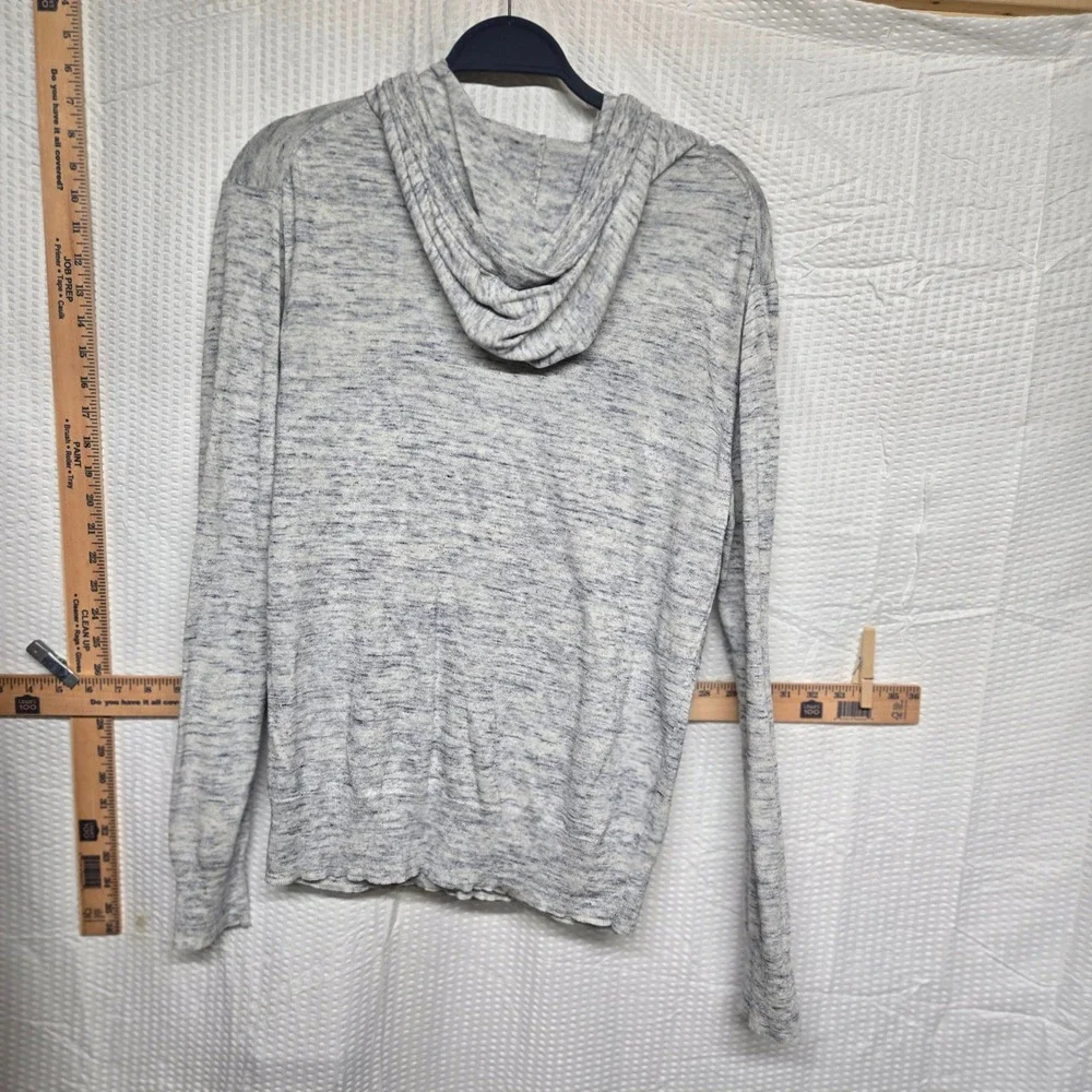 J. Crew Mens Small Blue White Space Dye Knit Hoodie Pullover Sweater